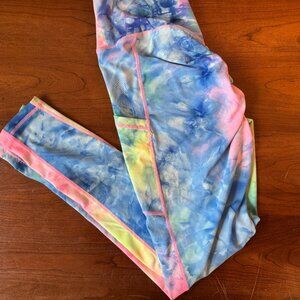 Vibrant Pastel Tie-Dye Workout Leggings with Pockets